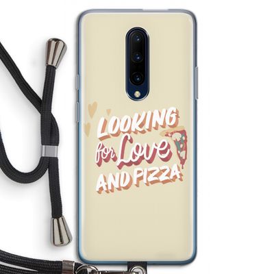 Pizza is the answer: OnePlus 7 Pro Transparant Hoesje met koord