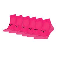 Puma Sport Cushioned Quartersokken 6-pack Roze-39/42