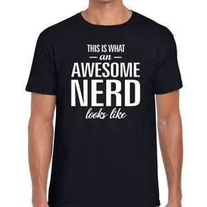 Awesome nerd cadeau t-shirt zwart voor heren