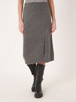 Fijn gebreide cashmere rok met split