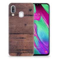Samsung Galaxy A40 | Bumper Hoesje | Old Wood