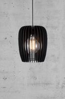 Hanglamp zwart hout open &apos;Tribeca 24&apos; Nordlux E27 fitting zwart 240mm