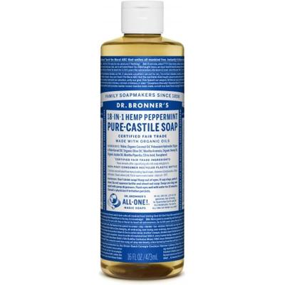 Dr. Bronner's Peppermint 18-in-1 Pure-Castile Soap 475ml Dr. Bronner's Peppermint 18-in-1 Pure-Castile Soap 475ml
