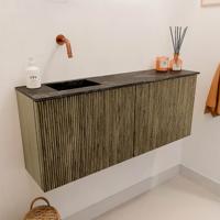 Toiletmeubel Mondiaz Joya Dlux | 100 cm | Meubelkleur Dusk | Faye wastafel Lava Wasbak Links | Zonder kraangat(en)