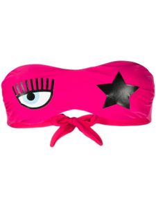 Chiara Ferragni haut de bikini bandeau à logo imprimé - Rose