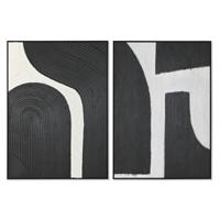 Schilderij Home ESPRIT Wit Zwart Abstract 103 x 4,3 x 143 cm (2 Stuks) Schilderij Home ESPRIT Wit Zwart Abstract 103 x 4,3 x 143 cm (2 Stuks)
