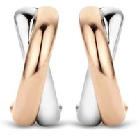 TI SENTO-Milano 7667SR Oorringen Cross Over zilver rose-en zilverkleurig 3 x 13 mm