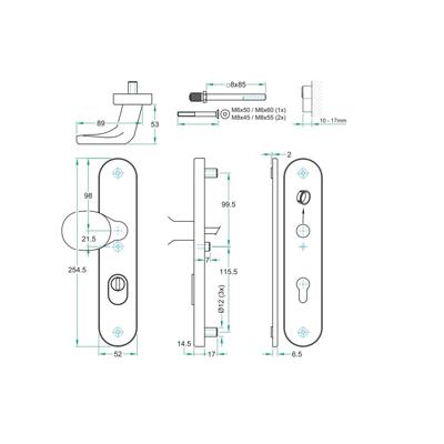 Knop/kruk paar TOP SKG*** rvs mat PC 92 LS