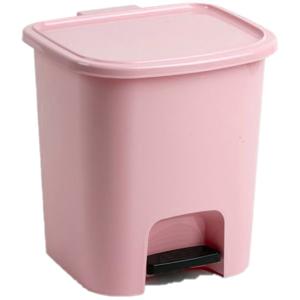 Plasticforte Pedaalemmer - roze - 7,5 liter - kunststof - 24 x 22 x 25.5 cm