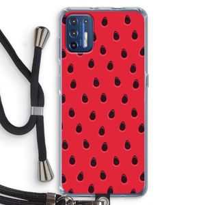 Watermelon: Motorola Moto G9 Plus Transparant Hoesje met koord
