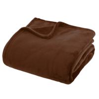 Fleece deken/fleeceplaid - chocolade bruin - 180 x 230 cm - bankdeken