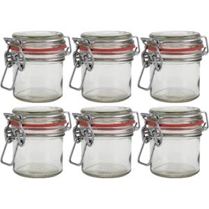 Weckpot/inmaakpot - 6x - glas - 100 ml - met beugelsluiting - transparant