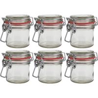 Weckpot/inmaakpot - 6x - glas - 100 ml - met beugelsluiting - transparant