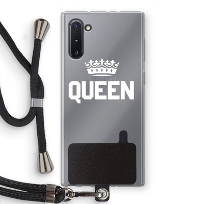 Queen zwart: Samsung Galaxy Note 10 Transparant Hoesje met koord