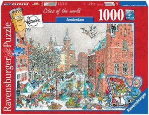 Amsterdam in Winter - Fleroux Puzzel 1000 Stukjes