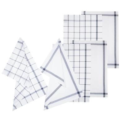 Theedoek Traditioneel - set van 6x stuks - blauw/wit- motief - katoen - 70 x 45 cm