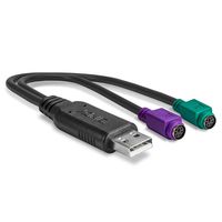 Lindy 42651 tussenstuk voor kabels USB A 1.1 2 x Mini-DIN 6 Pin Zwart - thumbnail
