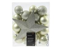 Kerstbal kunststof d8 cm w.mnt 33st Decoris - Decoris