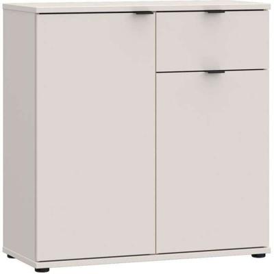 Klein opbergmeubel - dressoir - GANYMEDE - 2 deuren - 1 lade - Zand - 80,1 x 34,1 x 82,3 cm