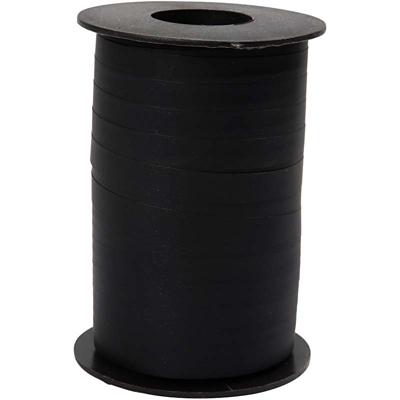 Creativ Company Cadeaulint, b: 10 mm, matt, zwart, 250 m/ 1 rol