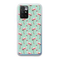 Flamingoprint groen: Xiaomi Redmi 10 Transparant Hoesje