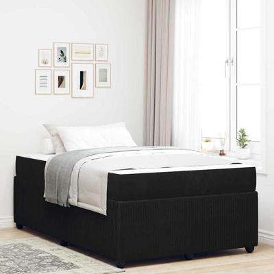 Bedframe met matras met matras Zwart 120 x 190 cm Fluweel