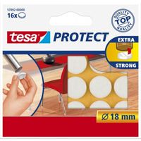 16x Tesa viltglijders/meubelbeschermers rond wit zelfklevend 1,8 cm   -