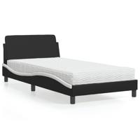 Bed met matras "Dover" kunstleer zwart en wit 100x200 cm