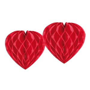 Set van 6x stuks valentijn/Liefde thema papieren hartje rood 30 cm