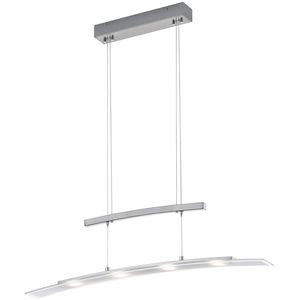 LED Hanglamp - Trion Somas - 16W - Aanpasbare Kleur - Dimbaar - Rechthoek - Mat Nikkel - Aluminium