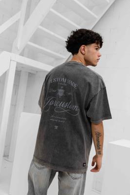 Jorcustom Handscript Loose Fit T-Shirt Heren Donkergrijs - Maat S - Kleur: Donkergrijs | Soccerfanshop
