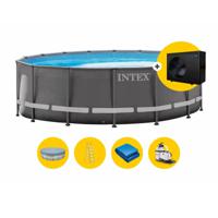 Intex Ultra  XTR Frame zwembad - 488 x 122 cm - met warmtepomp, zandfilterpomp en accessoires