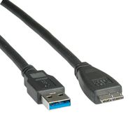 ROLINE USB 3.2 Gen 1 kabel, type A M - Micro A M, zwart, 2 m