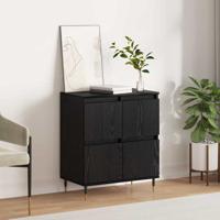 Dressoir met opslag met de deur Zwart 60 x 35 x 70 cm Bewerkt hout