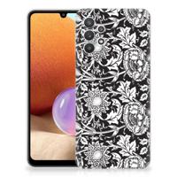 Samsung Galaxy A32 4G | A32 5G Enterprise Editie | TPU Case | Black Flowers