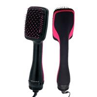 Professionele multi functie elektrische haar Blow Brush hete lucht haar krullen kam salon Hair Styler plug standaard: US (Rose rood)