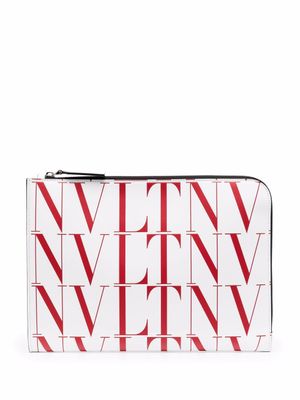 Valentino Garavani pochette VLTN à logo imprimé - Blanc