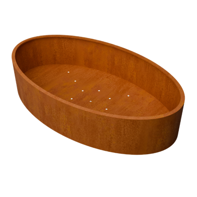 Ovalu Ovale plantenbak cortenstaal L280 x B160 x H60 cm - Geroba