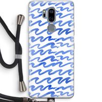 Blauwe golven: LG G7 Thinq Transparant Hoesje met koord