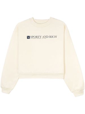 Sporty & Rich sweat crop à logo imprimé - Tons neutres