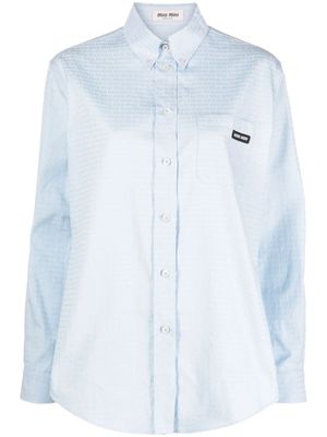 Miu Miu chemise à patch logo - Bleu