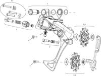 SRAM achterderailleur "rival 1" rear derail."rival 1" 11-sp.,alu