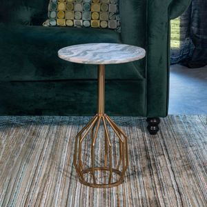 Dutchbone Bijzettafel 'Salerno' Marmer, 47cm hoog