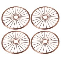 Set van 4x stuks ronde pannen onderzetters van metaal koper 20 cm