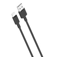 XO NB156 USB-A / Lightning-kabel - 1m, 2,1A - Zwart - thumbnail