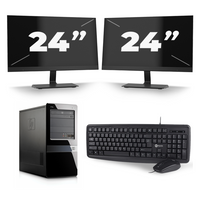 HP Pavilion 7000 Micro Tower - Intel Core i7-2e Generatie - 16GB RAM - 256GB SSD - Windows 10 + 2x 24 inch Monitor