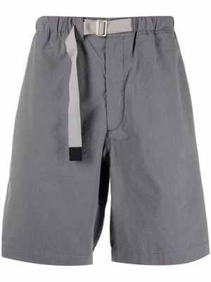 Kenzo short ceinturé à logo imprimé - Gris