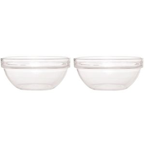 2x Salade schalen/slakommen van glas 26 cm