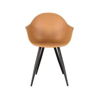 LABEL51 Eetkamerstoel Luca - Oker - Kunststof - Black Frame