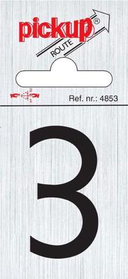 Route alulook 60 x 44 mm Sticker zwarte cijfer 3 pick up - Pickup